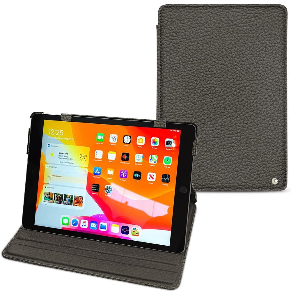 Noreve Lederschutzhülle horizontal (iPad 10.2 2019), Tablet Hülle, Grau
