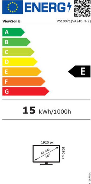 Energy Label Viewsonic 24" VA240-H-2 (zero cm (zero inch)) (1920 x 1080 pixels, 24")