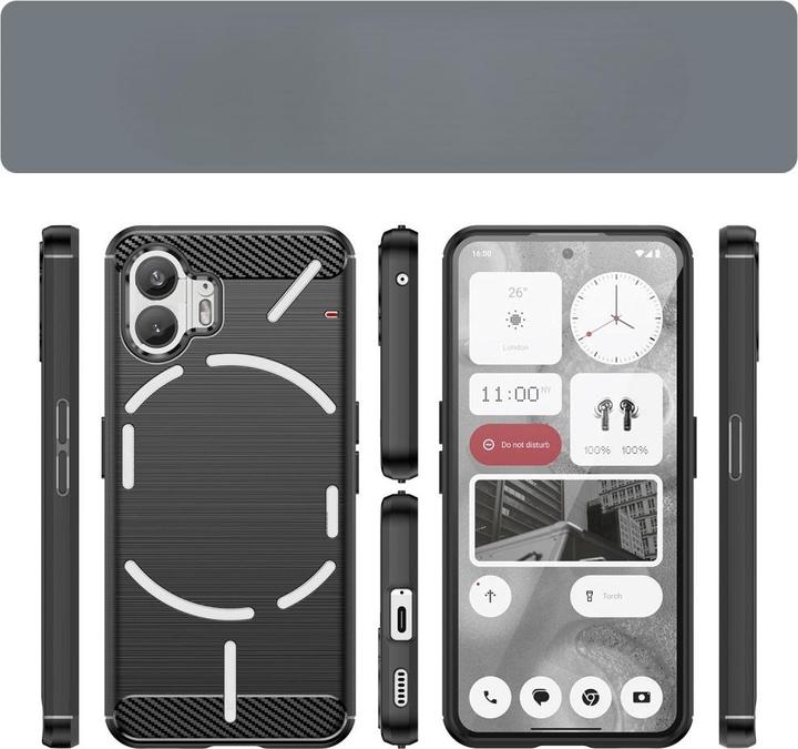 Immagine prodotto Cover-Discount Nothing Phone (2) - Custodia in metallo effetto carbonio nero (Nothing Phone (2))