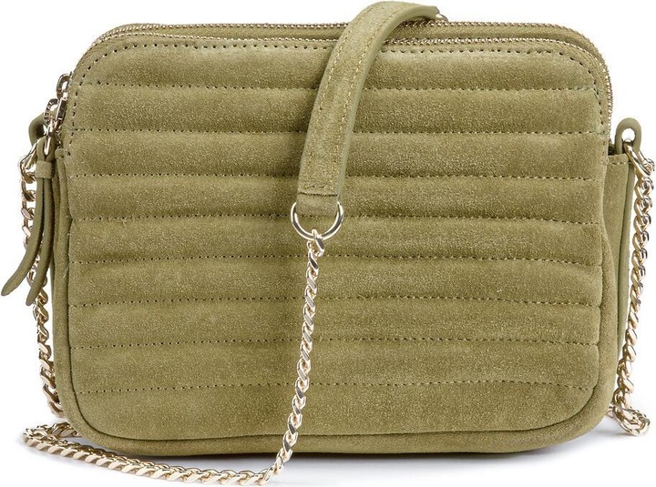 La Redoute Collections Quilted suede bag