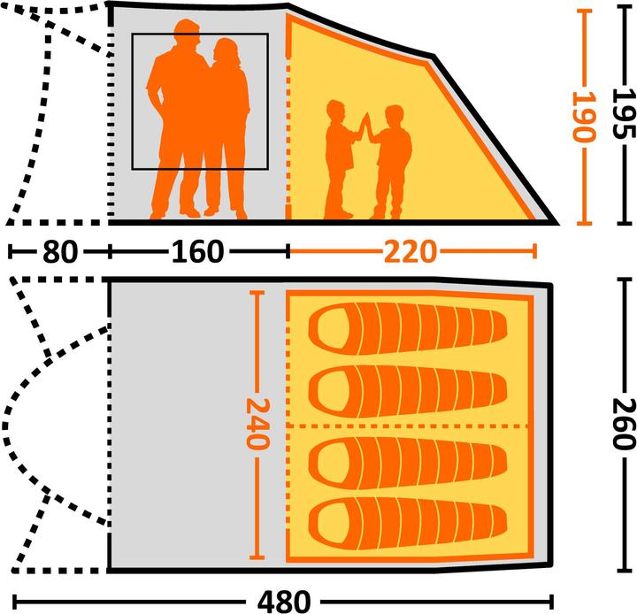 Produktbild Eureka! Stony Pass 4 BTC Tent (Tunnelzelt, 14.30 kg, 4 Personen)