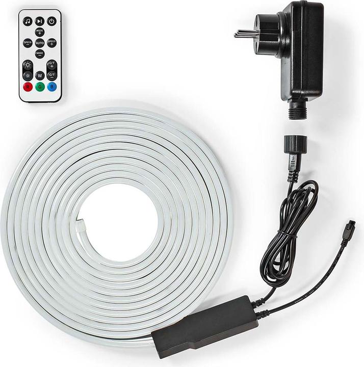 Image du produit Nedis WIFILN51CRGB Smart Full Color LED pásek Wi-Fi | Více barev | 5000 mm | IP65 | 960 lm, F (Multicolore, 500 cm, Extérieur, Intérieur)