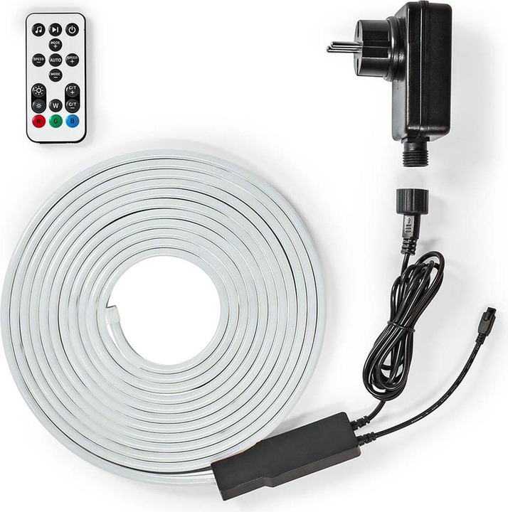 Actual product image Nedis WIFILN51CRGB Smart Full Color LED pásek Wi-Fi | Více barev | 5000 mm | IP65 | 960 lm, F (Multicoloured, 500 cm, Indoor, Outdoor)