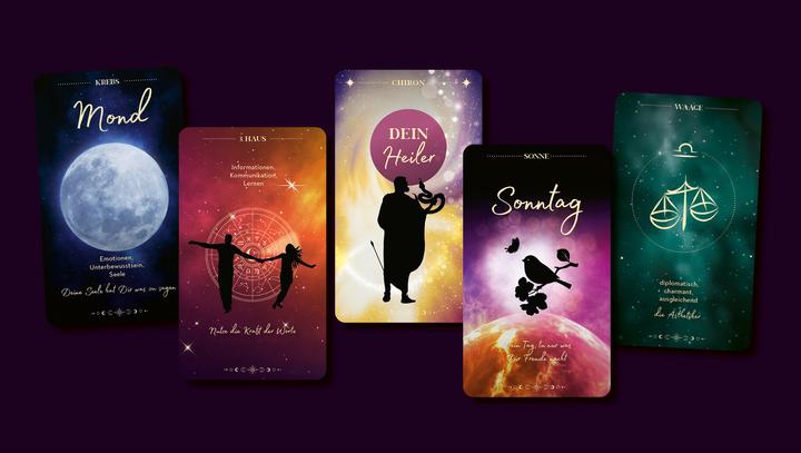 Produktbild Astro-Kartenset Seelensterne – Das Astrologie-Orakel (Deutsch, Mona Hieronymus, 2023)