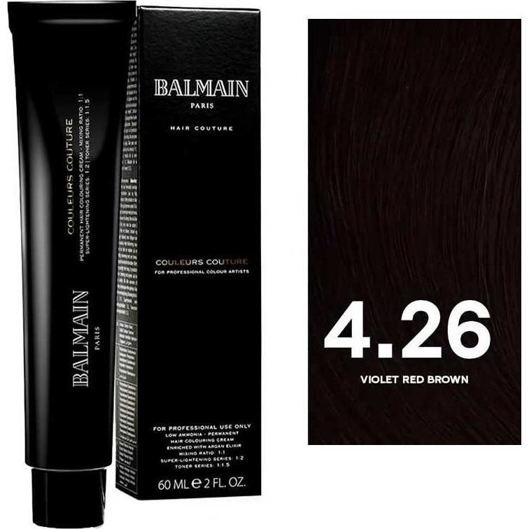 Balmain, Tinta per capelli, Tinta per Capelli Permanente Couleurs Couture (4,26 Viola-rosso-marrone)