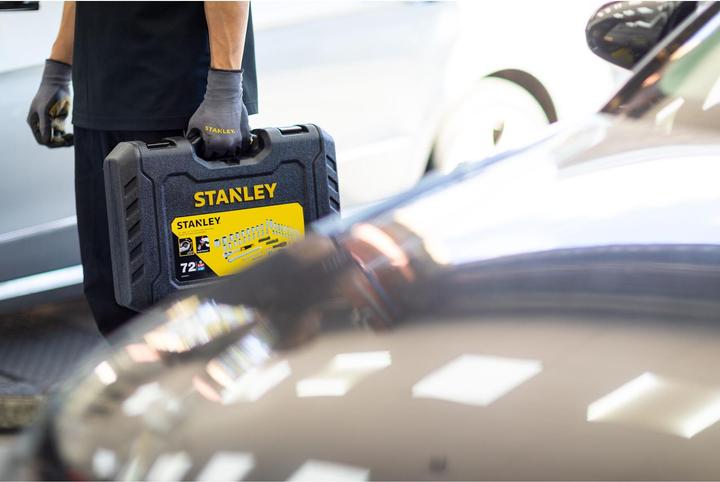 Produktbild Stanley Steckschlüsselsatz, 72-teilig, 1/2 Zoll, 1/4 Zoll, Vierkant, Typ Steckschlüssel- und Ratsch (21 mm)