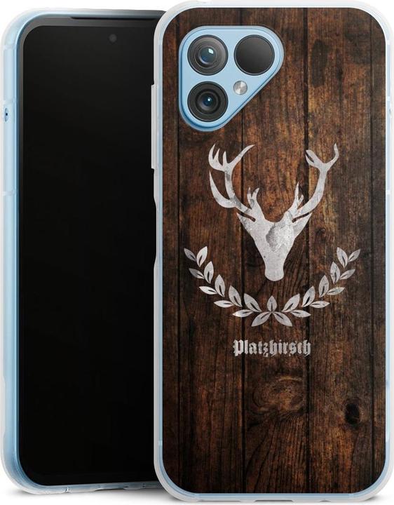 Produktbild DeinDesign Silikon Hülle für Fairphone 5 Handyhülle Case Smartphone Schutzhülle Hirsch Holz Holzoptik (Fairphone 5)
