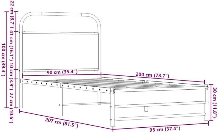 Image du produit vidaXL Bettgestell (90 x 200 cm)