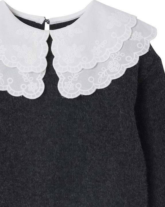 Actual product image Vertbaudet Flauschiger Mädchen Pullover mit besticktem Kragen (146, 152)
