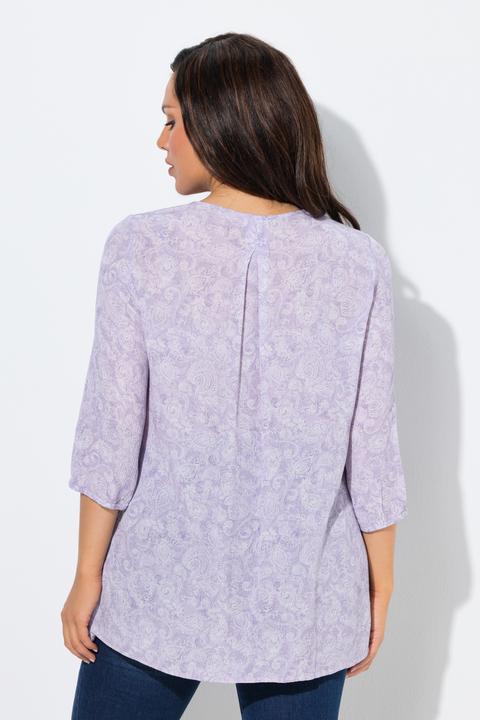 Actual product image Ulla Popken Smocked Paisley Blouse (60)