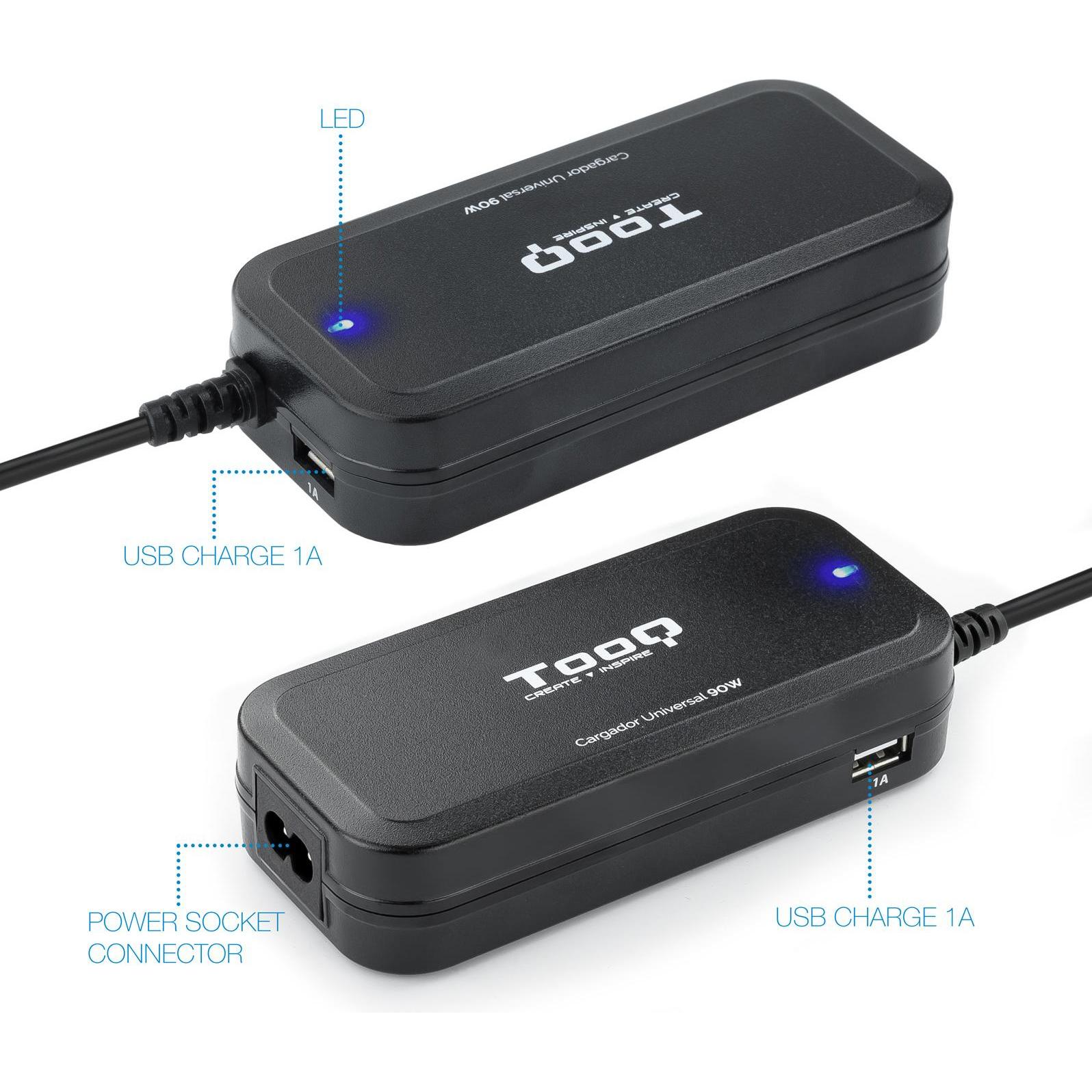 Tooq Technology TooQ TQLC-90BS02AT, Notebook, Interno, 100 - 240 V, 90 W, 12 - 20 V, AC-to-DC, Alimentatore per notebook, Nero