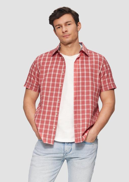 Actual product image S.Oliver Hemd Regular Fit: Kariertes Kurzarmhemd mit Struktur (S)