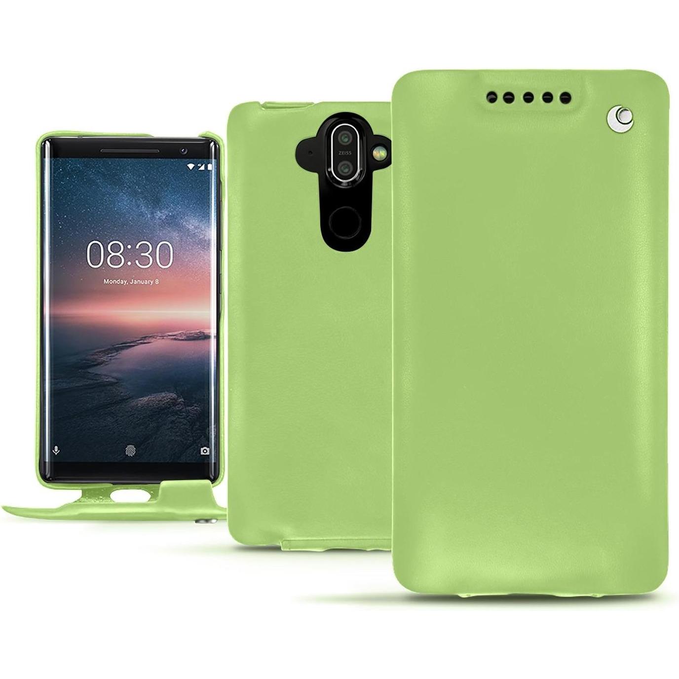 Noreve Lederschutzhülle vertikal (Nokia 8 Sirocco), Smartphone Hülle, Grün
