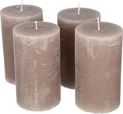 Söllner Floristik Stumpenkerze 120x70mm taupe 4erSet (4 Stk.)