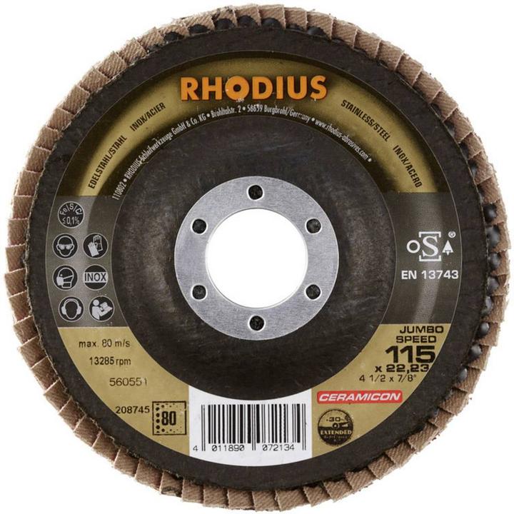 Produktbild Rhodius JUMBO SPEED Fächerscheibe 115 x 22.23 - P80 (80)