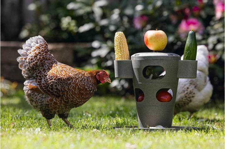 Actual product image Beeztees Feeding Station Chickens Snack Tower, Grey