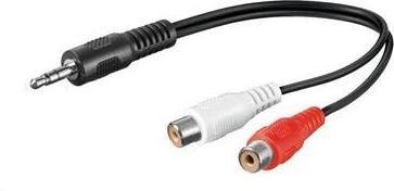 Produktbild PremiumCord Cable Jack 3.5mm-2xCINCH M/F 20cm (0.20 m, Cinch Kabel)