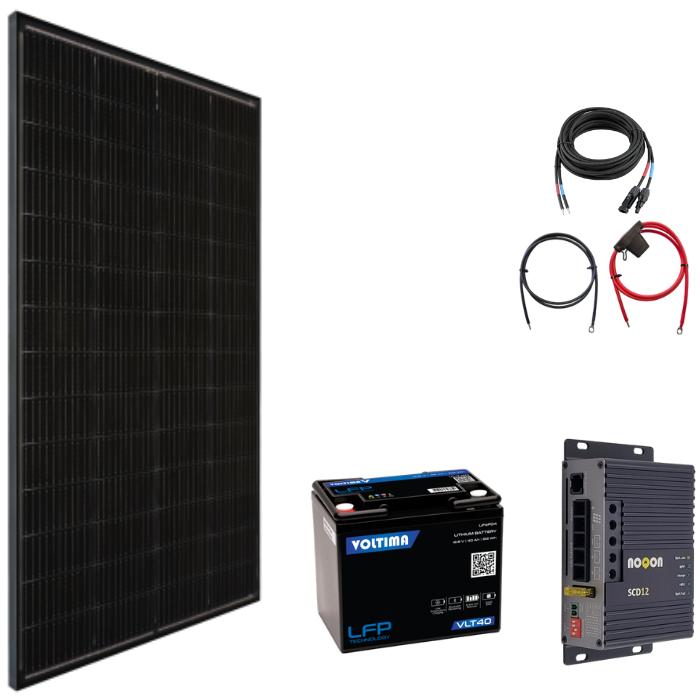 Noqon Solaranlage Basic-Set EXTRA SMALL - mit Lithium Batterie (50 W)