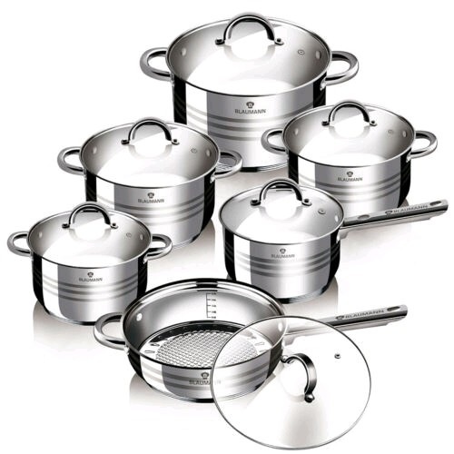 Produktbild Blaumann Gourmet (24 cm, Pfannenset + Topfset, Edelstahl)