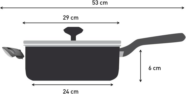 Image du produit Tefal Hard Titanium ON poêle à frire avec couvercle 28cm (28 cm, Cocotte + faitout, Aluminium)