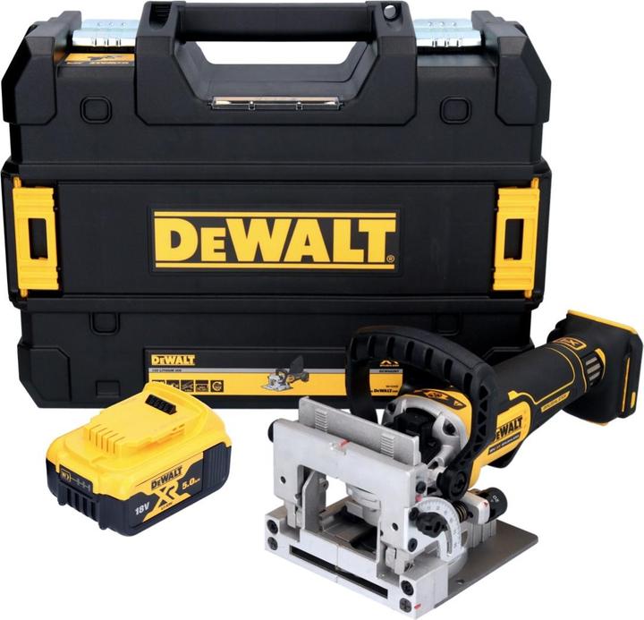 Actual product image DeWalt DCW 682 NT cordless flat dowel cutter 18 V 102 x 20 mm brushless + 1x rechargeable battery 5.0 Ah +