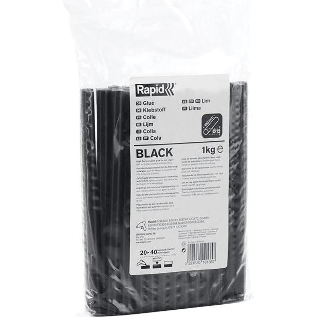 Rapid, Heisskleber, Schwarze Klebesticks Ø12x190mm 1,0 kg, Beutel