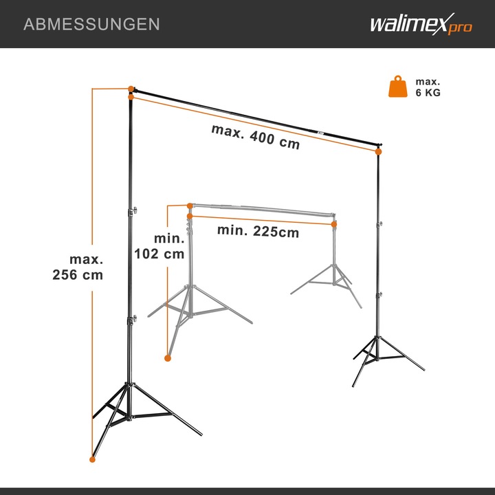Actual product image Walimex Telescope background system 2.25-4m (400 cm, 256 cm)