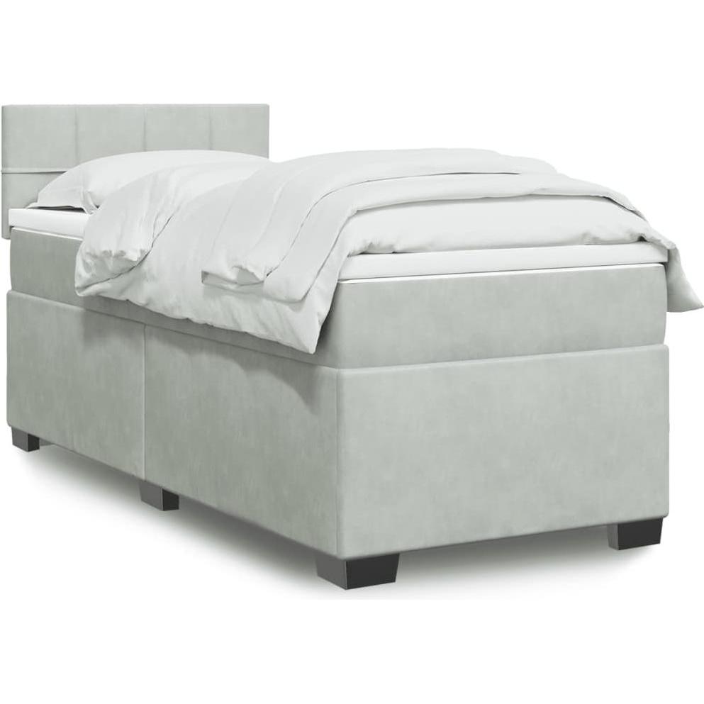 VidaXL, Bett, Bo x springbett mit Matratze 90 x 190 cm Samt (90 x 190 cm)