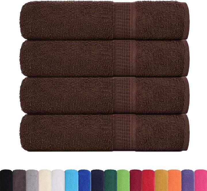Image du produit vidaXL Serviettes de douche 4 pcs. Marron 70x140 cm 360 g/m² 100% coton Serviette de bain (70 x 140 cm)