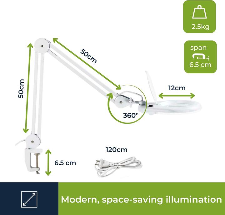 Productafbeelding Velleman LED Loeplamp dioptrie 48 LED's wit (230 lm)