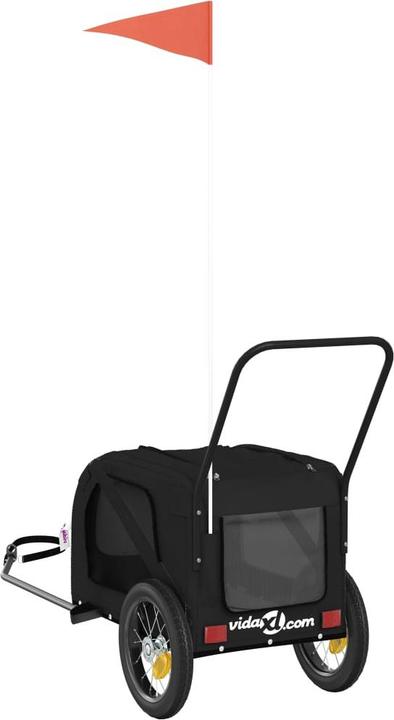 VidaXL Remorque vélo chien Noir Tissu Oxford et