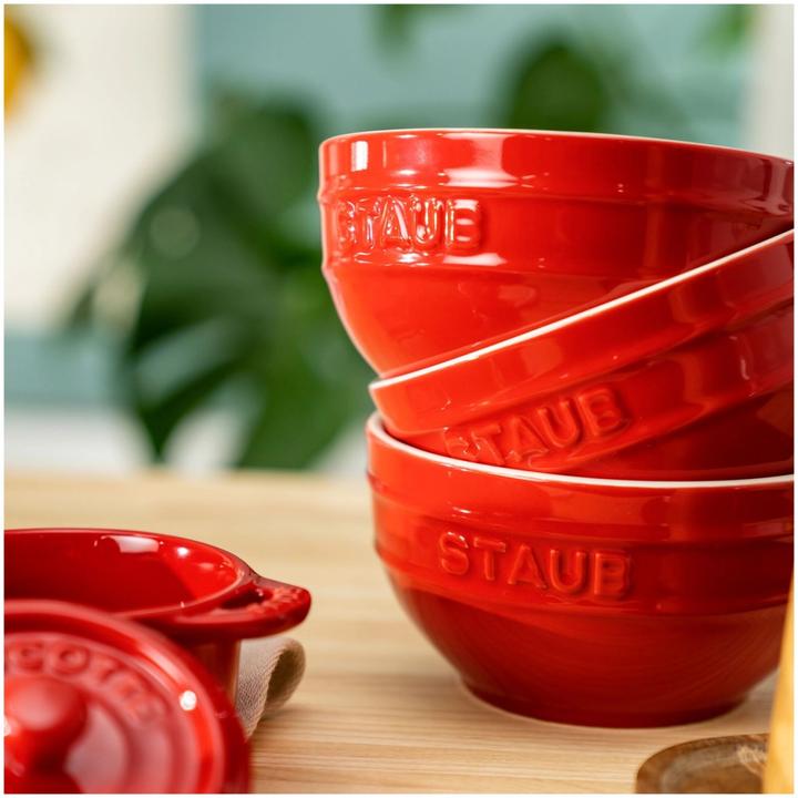 Produktbild Staub 4er-Set Rundschalen - 12 cm Rot (12 cm, 0.40 l, 4x)