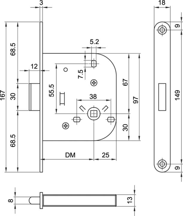 Produktbild MSL Einsteckriegel 1503 (Einsteckschloss)