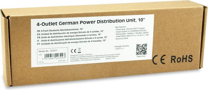 Actual product image equip Power strip 1HE4fach Schuko.CEE.Kabl.si (4x, CEE 7/7, 1.50 m)