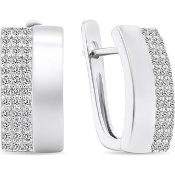 Brilio, Ohrringe, Silver - Distinctive silver earrings with zircons EA567W