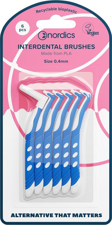Actual product image Nordics Eco Interdental Toothbrush PLA L Shape 0.40mm - (6x)