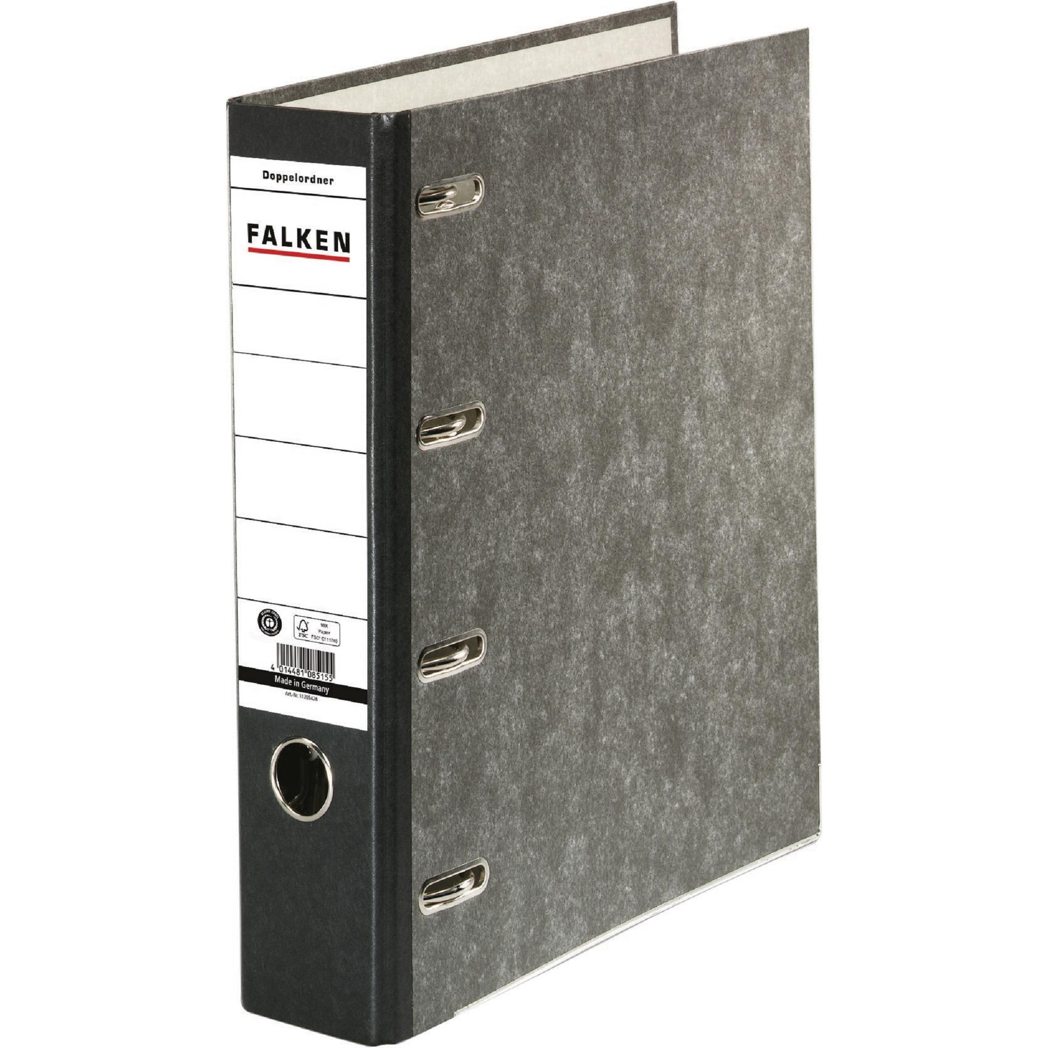 10x Falken, Ordner, Doppelordner Wolkenmarmor (A5, 70 mm, 1 x)