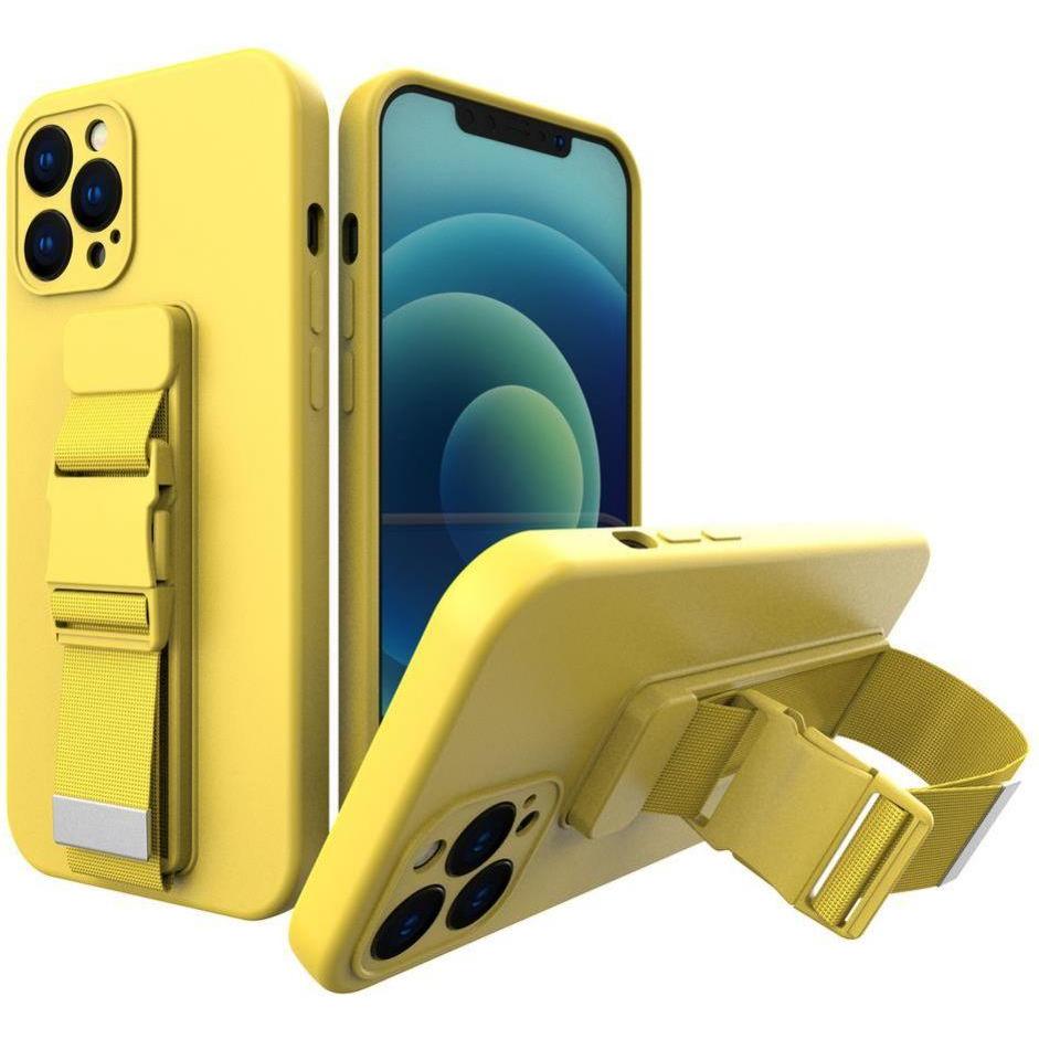 Hurtel Rope case gel case with a chain lanyard bag lanyard iPhone 13 Pro Max yellow (Apple iPhone 13 Pro Max), Smartphon...