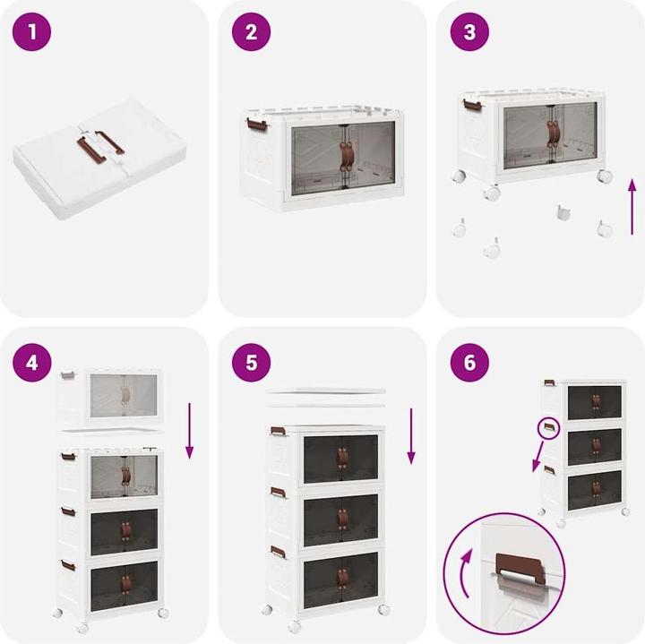 Actual product image vidaXL Storage box with wheels Stackable 3-tier 28 L (28 l)