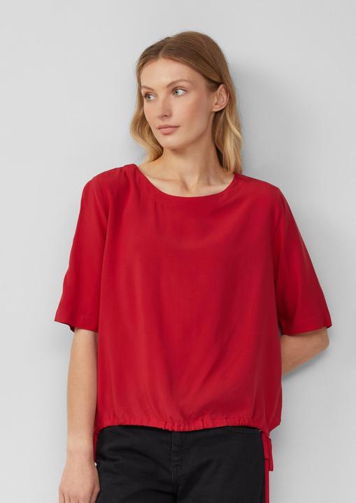 Produktbild S.Oliver Bluse Gemusterte Shirt-Bluse mit verstellbarem Saum (48)