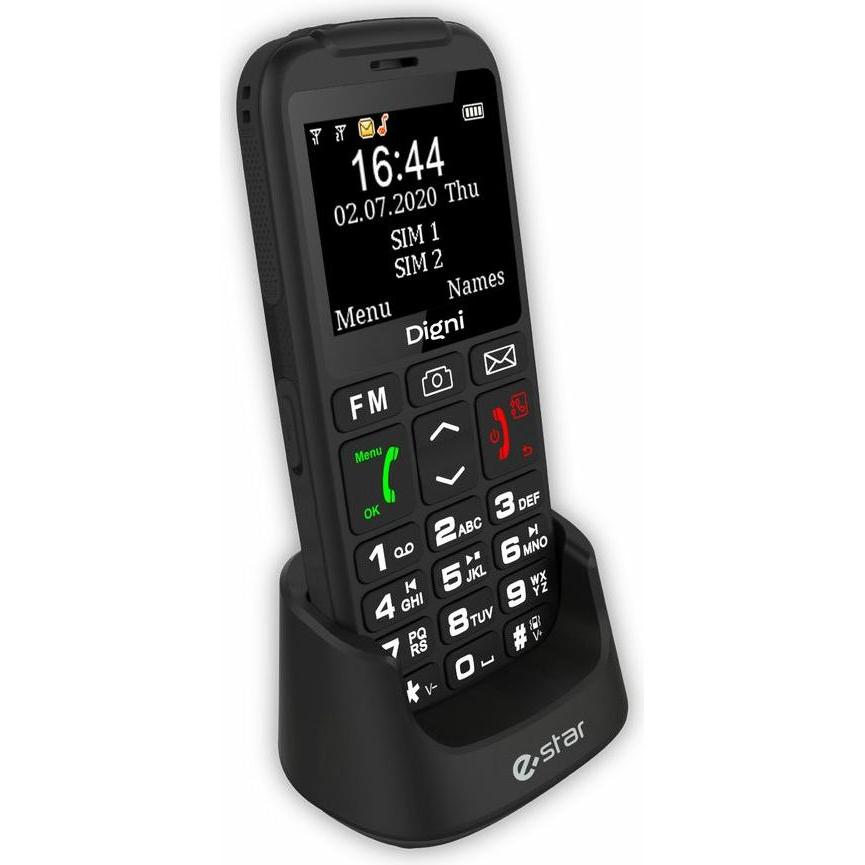 Estar Digni Talk Senior Phone Dual SIM Juodas Juodas (2.20", 0.30 Mpx) (DIGNITALK)