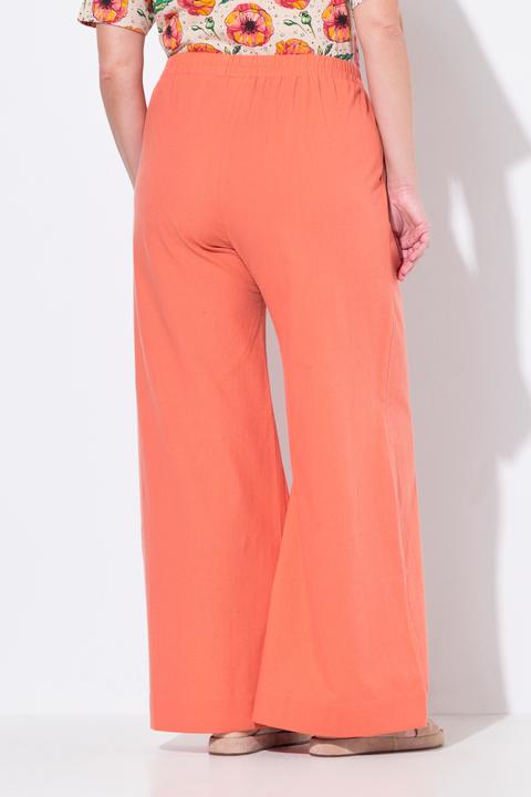 Immagine prodotto Ulla Popken Pantaloni a palazzo in lino misto con cintura elastica e taglio della gamba ampio (50, 52)
