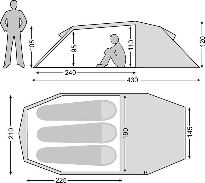 Actual product image Nordisk Oppland 3 Light Weight Tent (Tunnel tent, 1.98 kg, 3 persons)