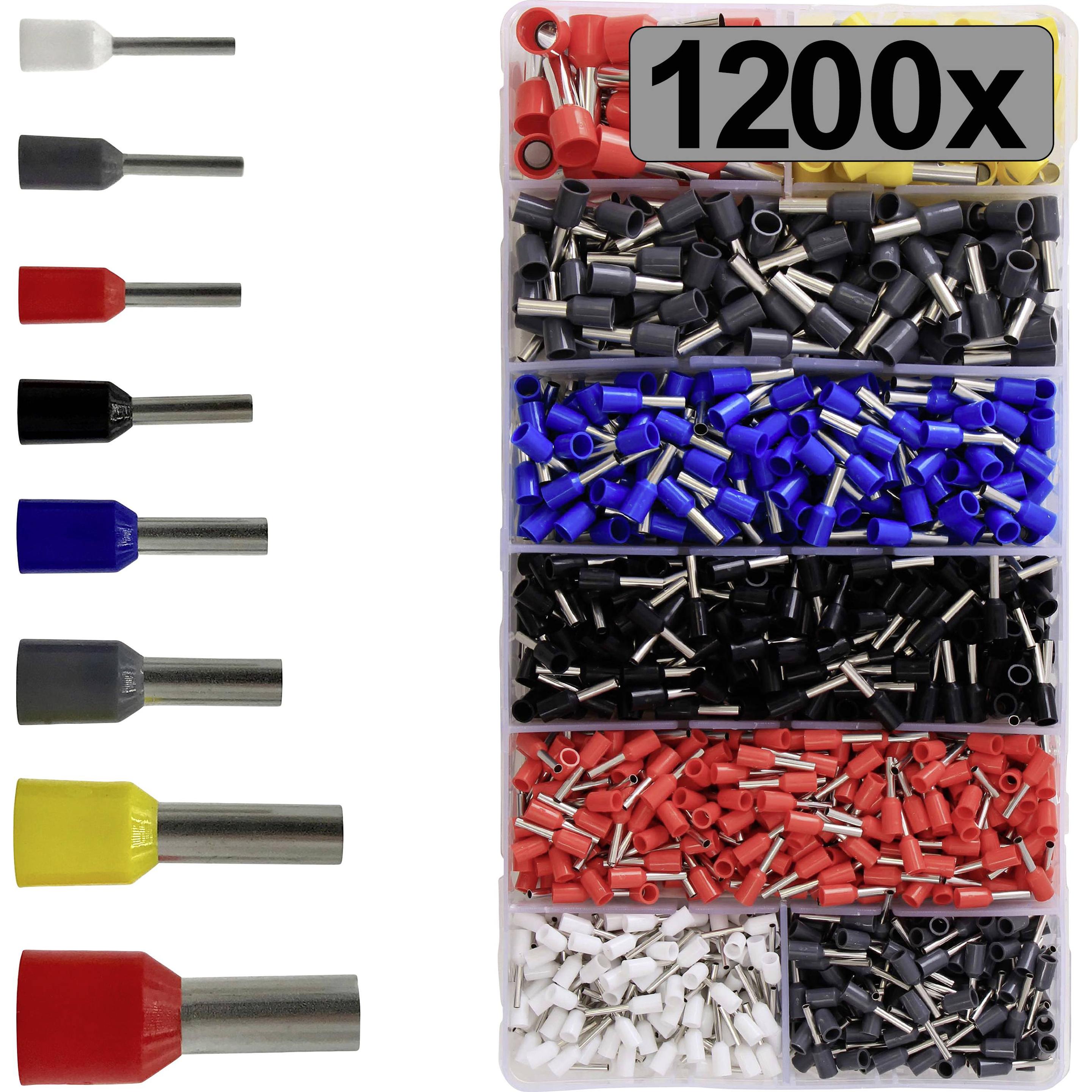 Tru Components, Collegamento per cavi, TC-13377260 Aderendhülsen-Sortiment Teilisoliert Mehrfarbig 1200