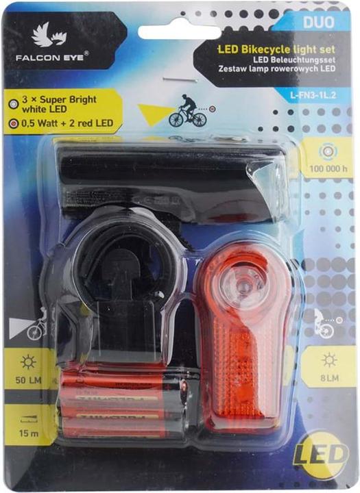Falcon Eye DUO Bicycle Light Set, 50 (50 lm, 8 lm)