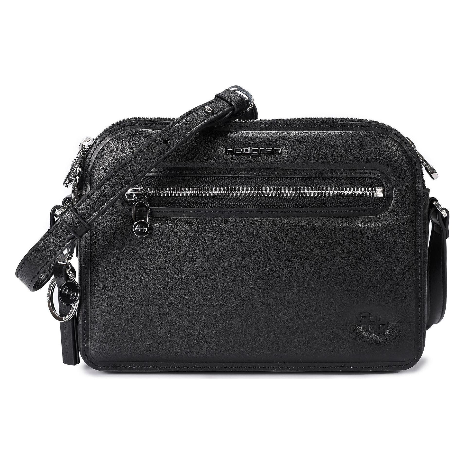 Hedgren, Damen, Handtasche, Fika+ Doppio+ Umhängetasche Rfid Schutz 23 Cm, Schwarz