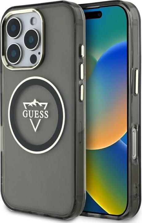 Guess Hardcase MagSafe IML Metal Mountain Logo Case for iPhone 16 Pro Max 6,9" Black (Apple iPhone 16 Pro Max)