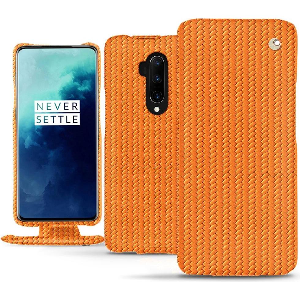 Noreve Lederschutzhülle vertikal (OnePlus 7T Pro), Smartphone Hülle, Orange