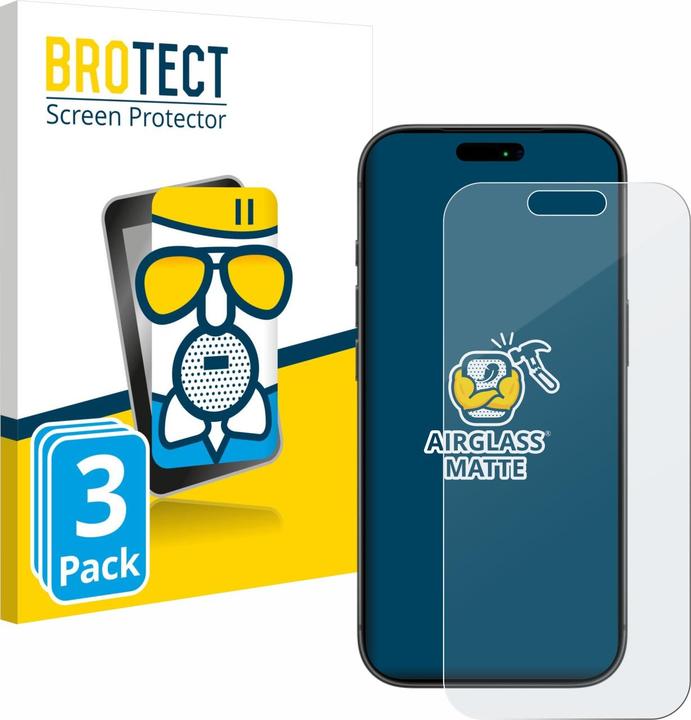 Actual product image BROTECT AirGlass Glass Matte (3 pcs., Apple iPhone 17 Pro)