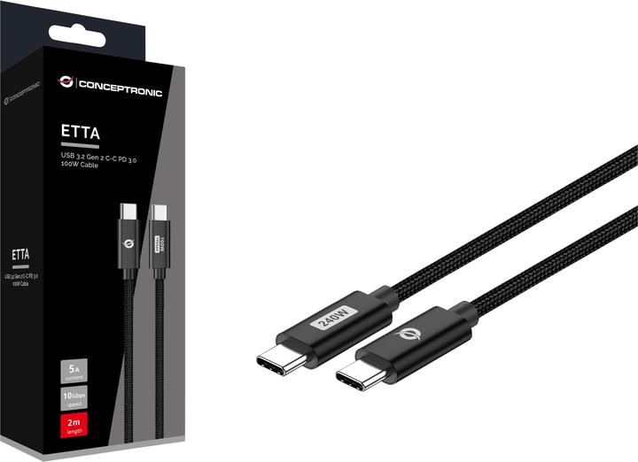 Image du produit Conceptronic Câble USB-C 3.1 -> C St/St 1.20m 5A 480Mbps sw (1.20 m, USB 2.0, 240 W)